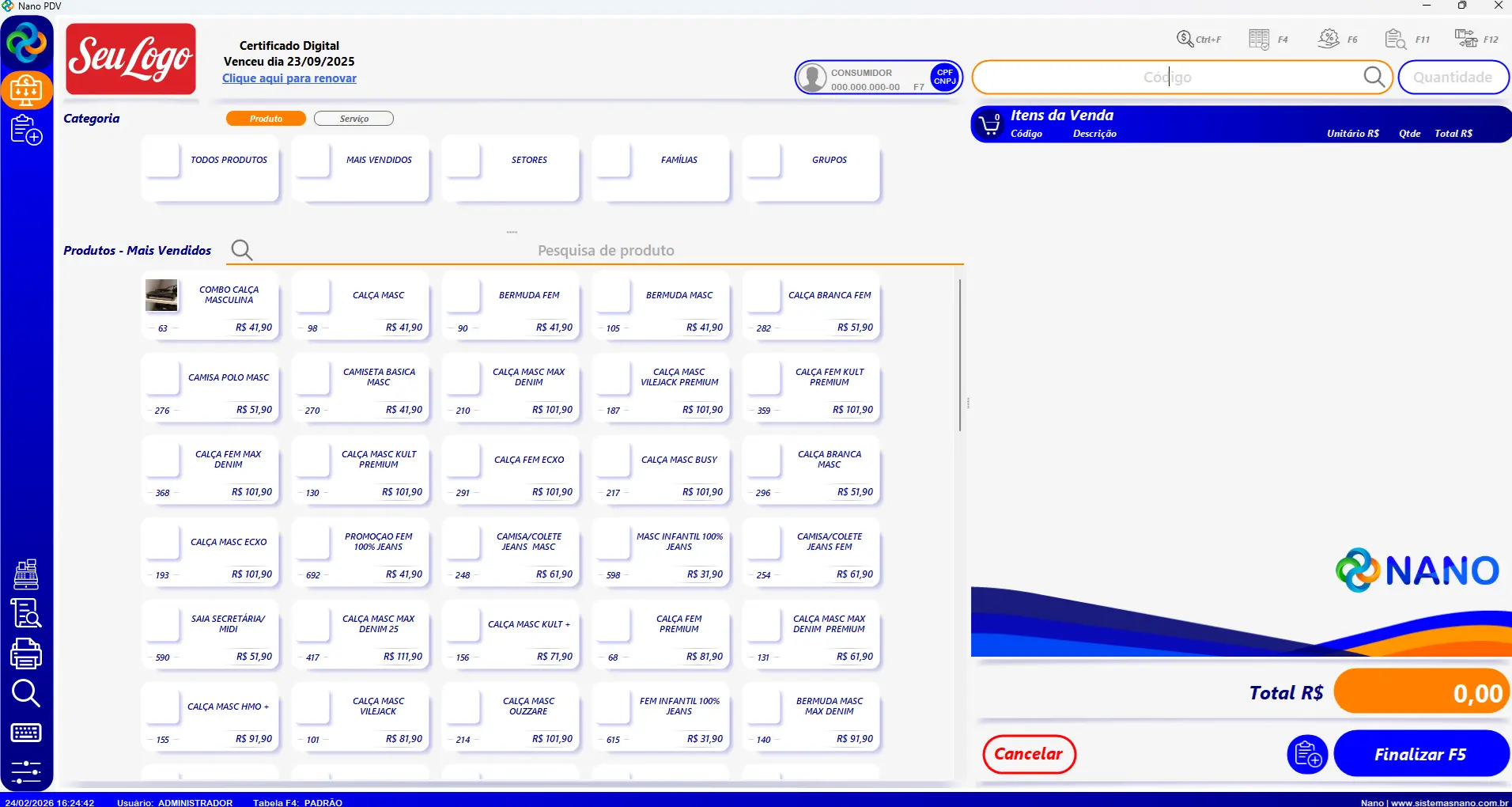 PDV Touch - Sistema Nano ERP